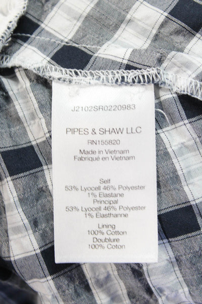 Veronica Beard Women's Long Sleeves Button Down  Tiered Plaid Mini Dress Size S