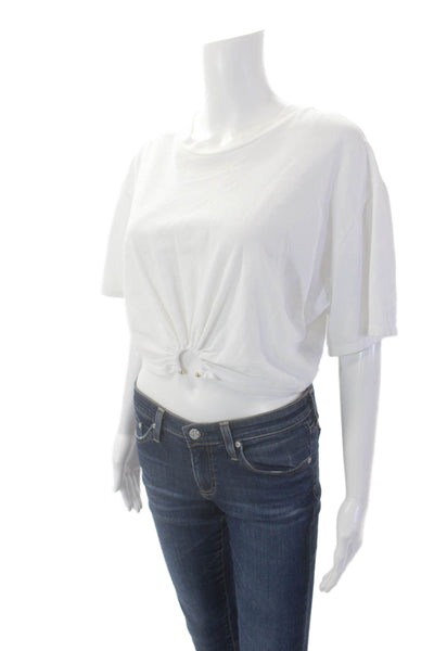 Le Superbe Womens Short Sleeve Trancas Tee Shirt White Cotton Size Large