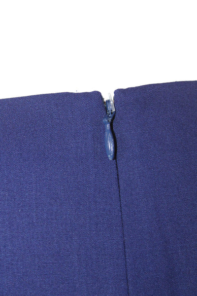 Lafayette 148 New York Women's Short Sleeves Flare Mini Dress Blue Size 0