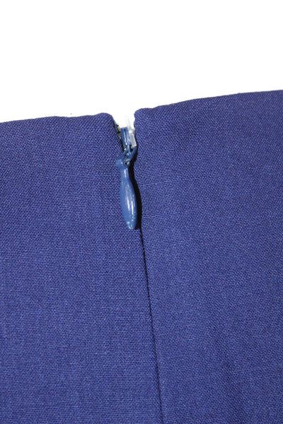 Lafayette 148 New York Women's Short Sleeves Flare Mini Dress Blue Size 0