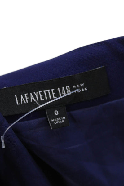 Lafayette 148 New York Women's Short Sleeves Flare Mini Dress Blue Size 0
