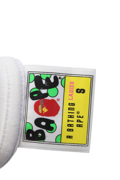 BAPE A Bathing Ape Womens Short Sleeves Shirt White Cotton Size Small