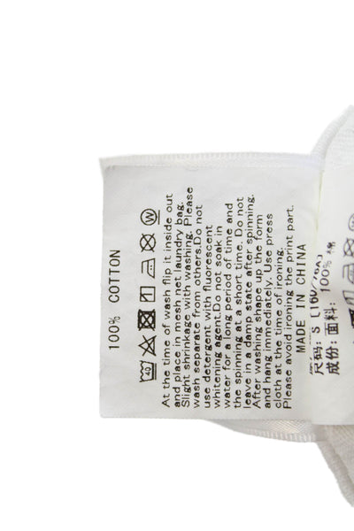 BAPE A Bathing Ape Womens Short Sleeves Shirt White Cotton Size Small