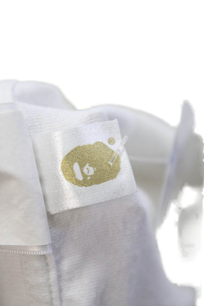 BAPE A Bathing Ape Womens Short Sleeves Shirt White Cotton Size Small