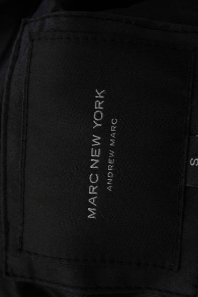 Marc New York Womens Faux Leather Ribbed Contrast Jacket Black Size Small