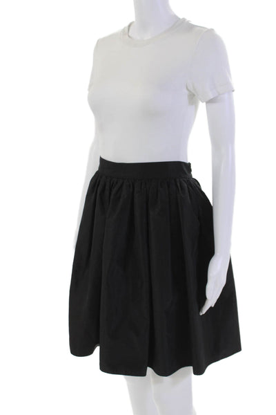 Theo Womens Side Zip Thela Taffeta Mini Ball A Line Skirt Black Size Large