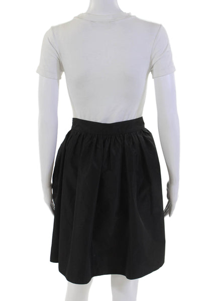 Theo Womens Side Zip Thela Taffeta Mini Ball A Line Skirt Black Size Large
