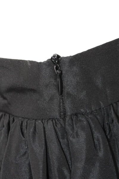 Theo Womens Side Zip Thela Taffeta Mini Ball A Line Skirt Black Size Large