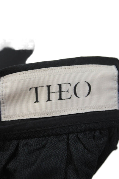 Theo Womens Side Zip Thela Taffeta Mini Ball A Line Skirt Black Size Large