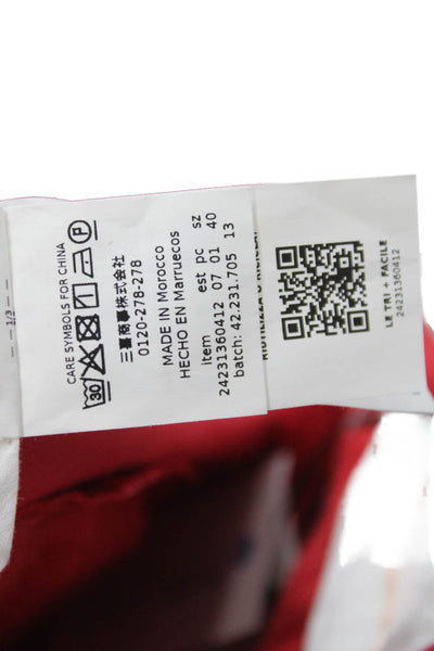 Marella Womens Zipper Fly Pleated Straight Leg Incom Trouser Pants Red Size 4