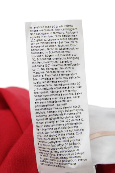 Marella Womens Zipper Fly Pleated Straight Leg Incom Trouser Pants Red Size 0