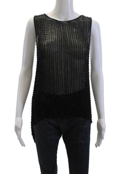 Parker Womens Textured Sleeveless Tank Black Size S