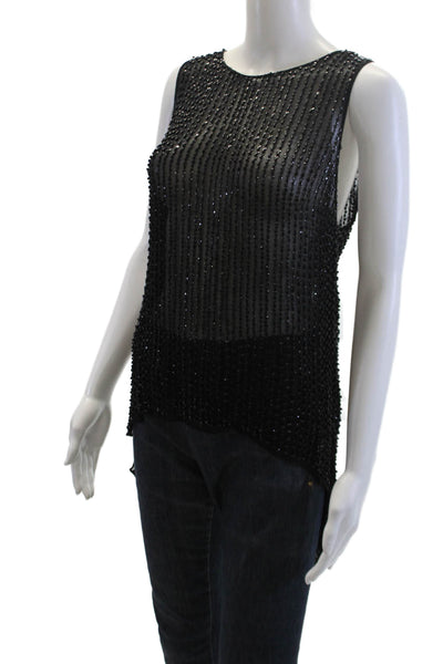 Parker Womens Textured Sleeveless Tank Black Size S