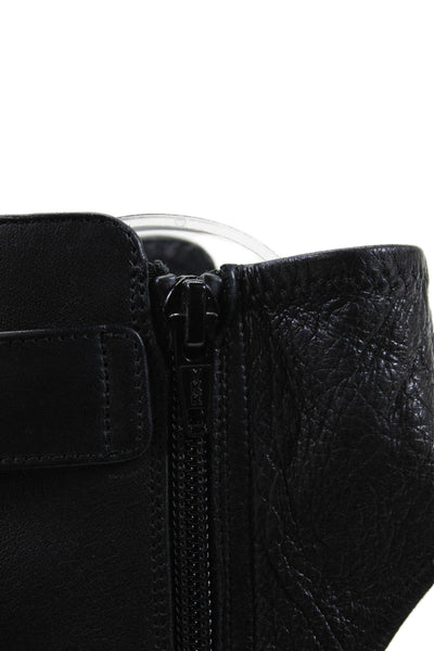 Vince Womens Textured Open Toe Zip Strap Open Back Heeled Booties Black Size 8