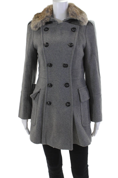 Comptoir Des Cotonniers Women's Long Sleeves Double Breast Jacket Gray Size 38