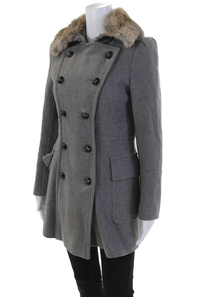 Comptoir Des Cotonniers Women's Long Sleeves Double Breast Jacket Gray Size 38