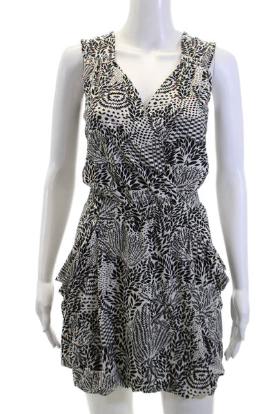 Marc By Marc Jacobs Womens Abstract Print Sleeveless Dress Black White Size XS