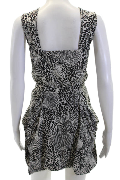 Marc By Marc Jacobs Womens Abstract Print Sleeveless Dress Black White Size XS