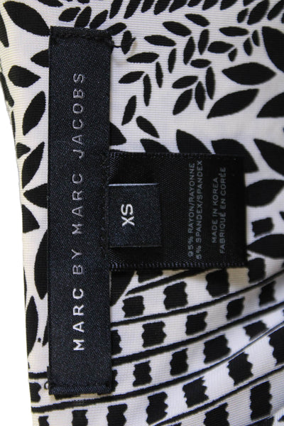 Marc By Marc Jacobs Womens Abstract Print Sleeveless Dress Black White Size XS