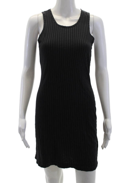 Current/Elliott Womens Cotton Striped Sleeveless Tank Dress Black Size S