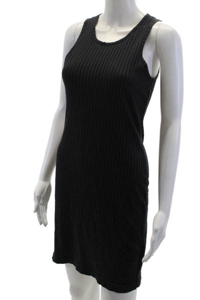 Current/Elliott Womens Cotton Striped Sleeveless Tank Dress Black Size S