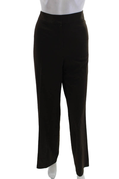 Lafayette 148 New York Womens Wool Slip-On Zipped Pants Brown Size 12