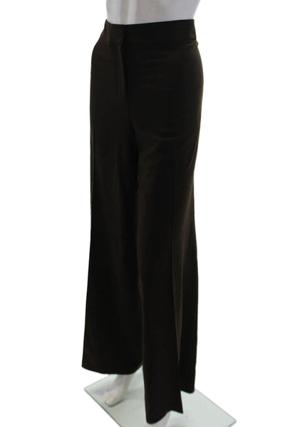 Lafayette 148 New York Womens Wool Slip-On Zipped Pants Brown Size 12
