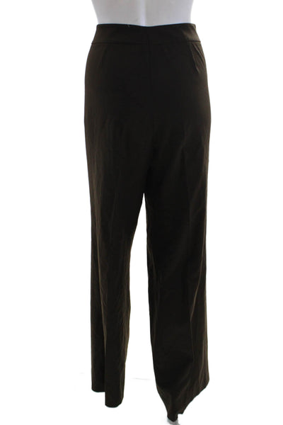 Lafayette 148 New York Womens Wool Slip-On Zipped Pants Brown Size 12
