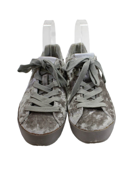 Rag & Bone Womens Suede Textured Lined Lace Up Casual Sneakers Silver Tone Size