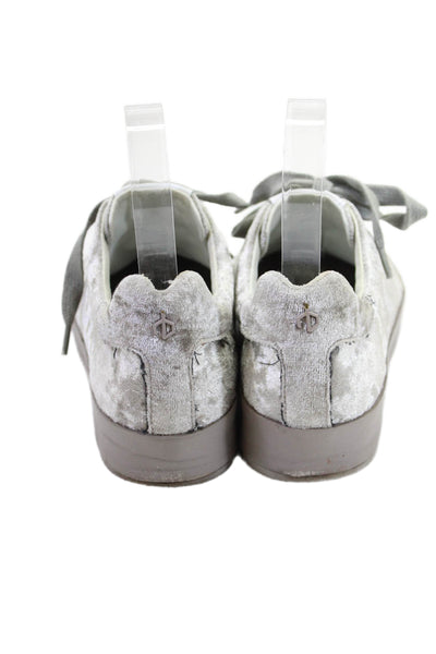 Rag & Bone Womens Suede Textured Lined Lace Up Casual Sneakers Silver Tone Size