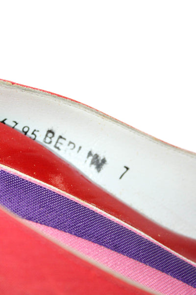 Susan Bennis Warren Edwards Womens Pointed Solid Stiletto Pumps Red Size 7