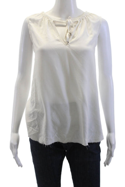 Go By GoSilk Womens Silk Sleeveless Pullover Blouse White Size L