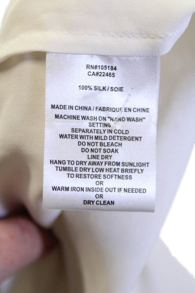 Go By GoSilk Womens Silk Sleeveless Pullover Blouse White Size L