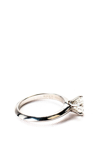 Tiffany & Co Womens Platinum 1.17CT Diamond Solitaire Ring Size 5.75