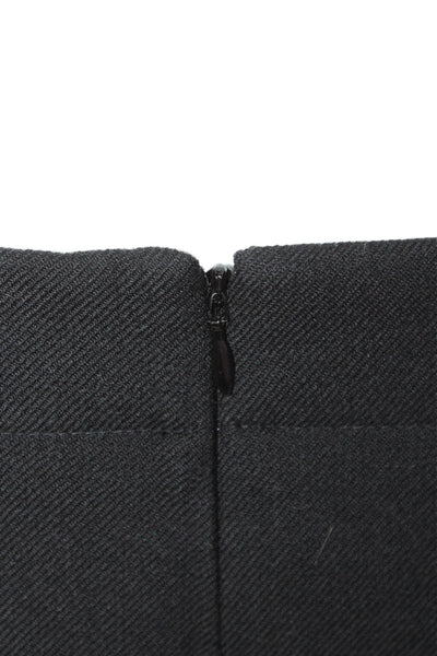 Chloe Womens Back Zip Knee Length Side Pocket Pencil Skirt Black Wool Size FR 42