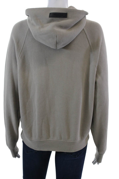Essentials Womens Cotton Crew Neck Hooded Sweatshirt Taupe Brown Size XXS