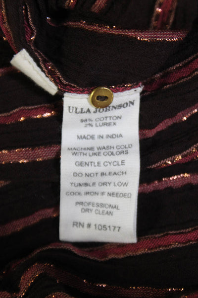Ulla Johnson Women's V-Neck Sleeveless Tapered Leg Jumpsuit Striped Size S