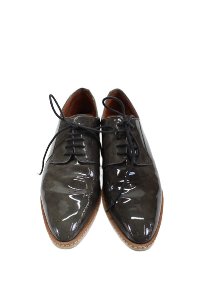 10 Crosby Derek Lam Womens Patent Leather Oxford Shoes Brown Size 8 Medium