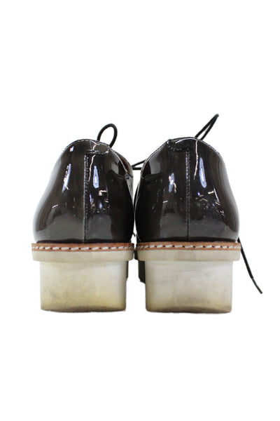10 Crosby Derek Lam Womens Patent Leather Oxford Shoes Brown Size 8 Medium