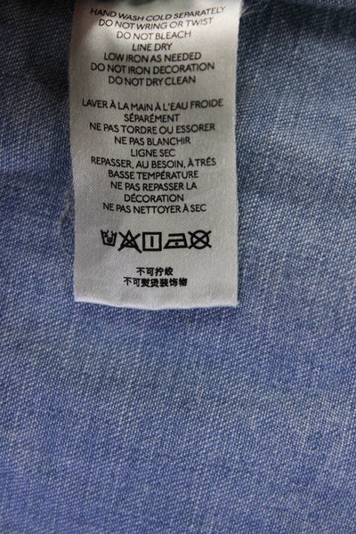 Pilcro and the Letterpress Anthropologie Womens Button-Down Top Blue Size S
