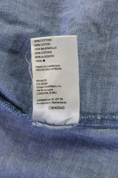 Pilcro and the Letterpress Anthropologie Womens Button-Down Top Blue Size S