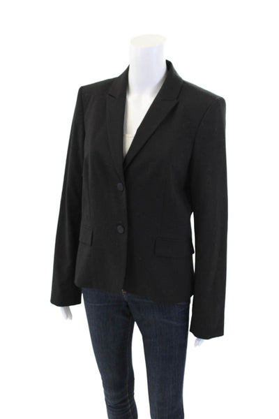 Calvin Klein Womens Long Sleeve Two-Button Collared Blazer Black Size 10