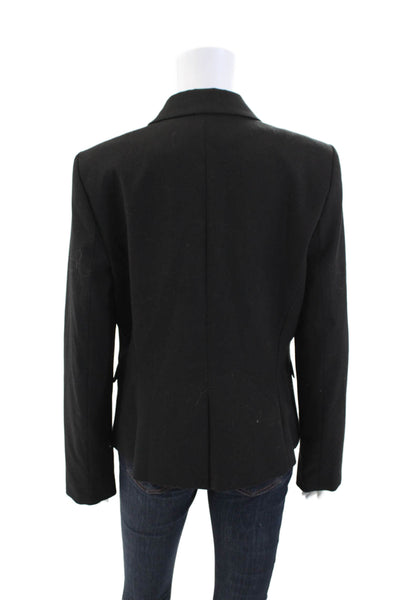Calvin Klein Womens Long Sleeve Two-Button Collared Blazer Black Size 10