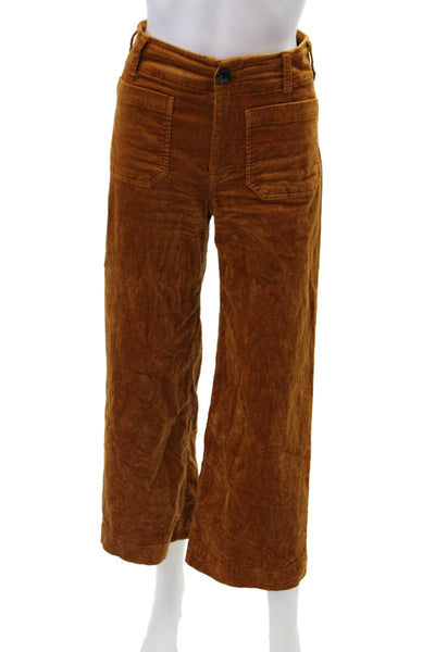 Maeve Anthropologie Womens Cotton Zippered Straight Pants Orange Size 24