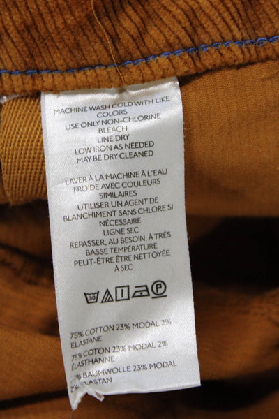 Maeve Anthropologie Womens Cotton Zippered Straight Pants Orange Size 24