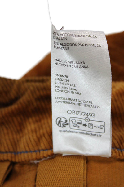 Maeve Anthropologie Womens Cotton Zippered Straight Pants Orange Size 24