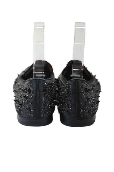 Sam Edelman Womens Textured Spikey Beaded Slip On Flats Black Size 7