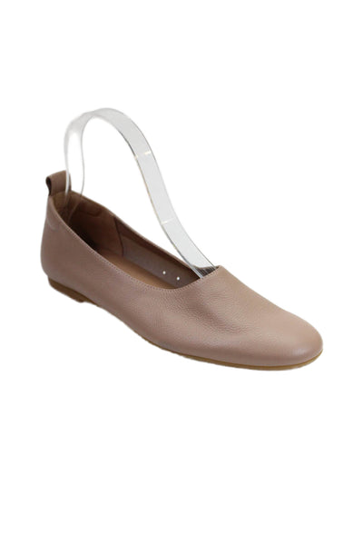 Everlane Womens Italian Leather Slip On Ballet Flats Shoes Tan Size 7.5