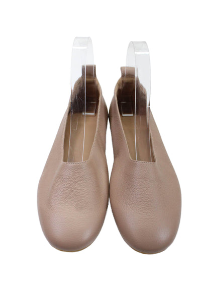 Everlane Womens Italian Leather Slip On Ballet Flats Shoes Tan Size 7.5