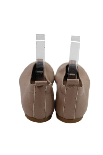 Everlane Womens Italian Leather Slip On Ballet Flats Shoes Tan Size 7.5